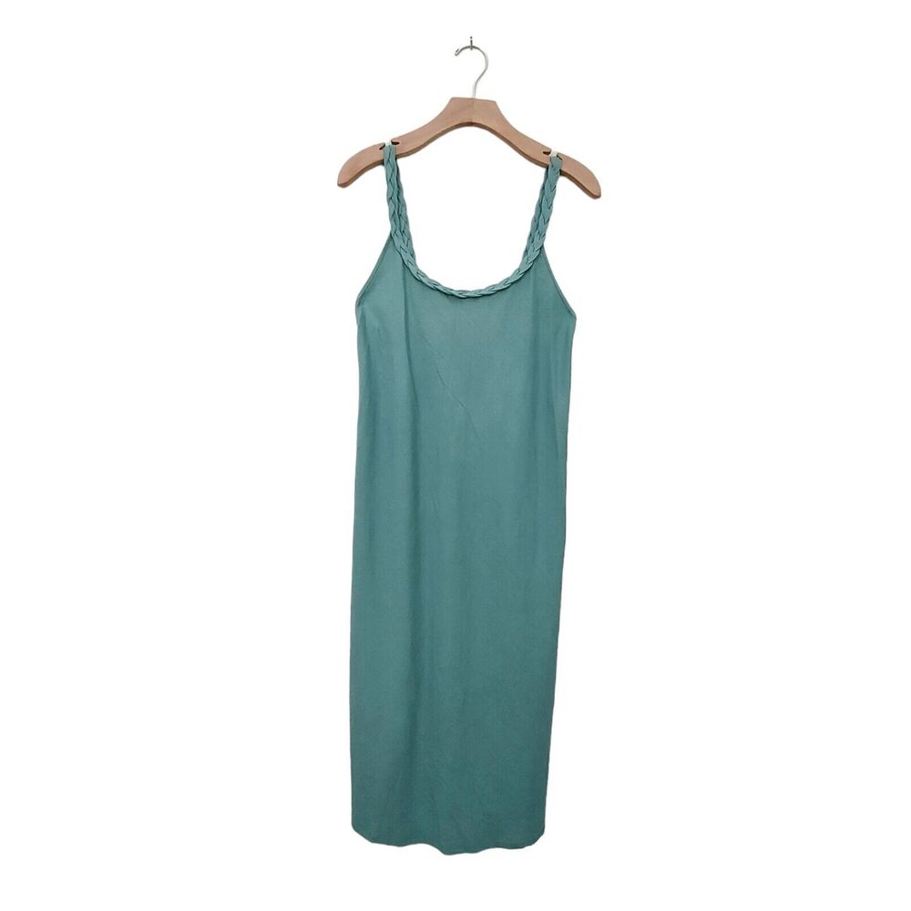 Zara Midi Dress Womens Medium Sleeveless Green Wide Strap Cocktail Casual Beachy